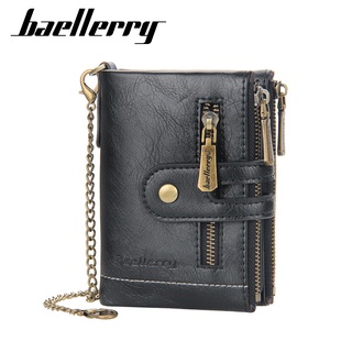 Couro Carteira Masculina Bolso De Moedas Pequeno Porta Cartão Três Dobras Zíper Duplo Multi-Feminina Presentes