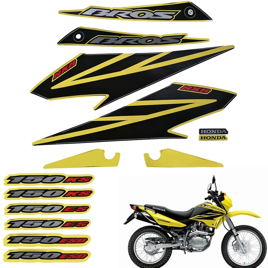 Kit Adesivos Bros 150 2008 KS ES ESD Amarela | Shopee Brasil