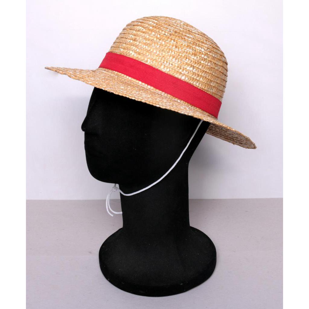 Chapeu Floppy Luffy One Piece Cosplay Palha Dourada Cordao