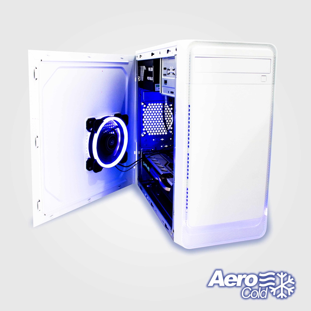 Gabinete Gamemax 6503WT Blue, Micro Torre, com Fonte 230W, e Fan 80mm, LED  Azul, Branco - 6503 - Faz a Boa!