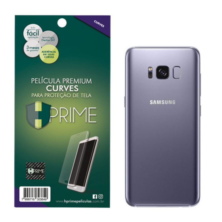 Kit com 3 Películas Premium HPrime Samsung Galaxy S8 Plus - VERSO - Curves (Se Adere Na Parte Curva Do Aparelho)