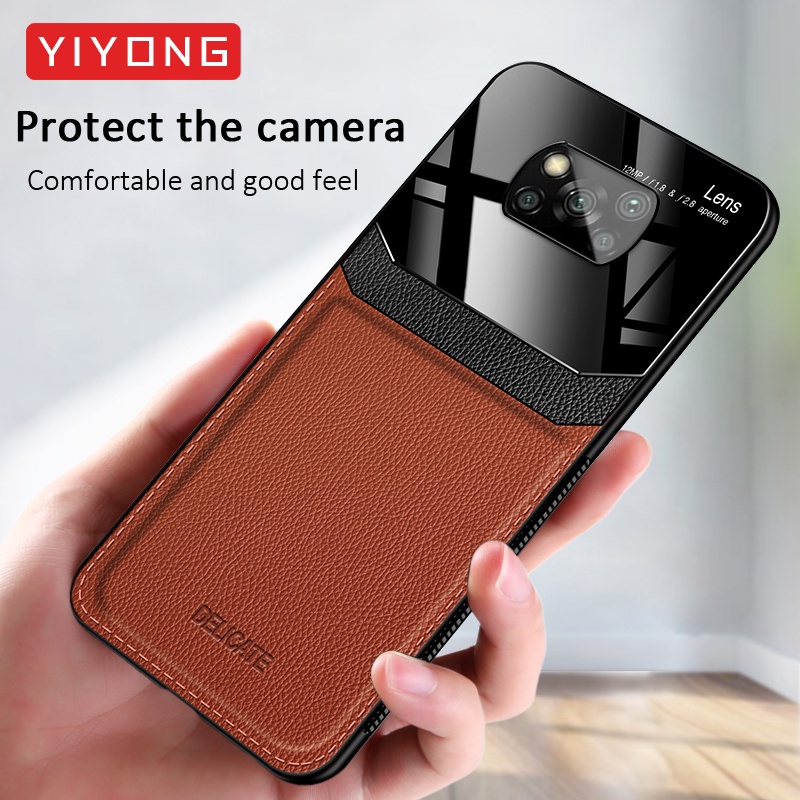 Capa Poco X3 NFC YIYONG De Couro Sintético Para Xiaomi Pocophone X3 M3 M4 X4 Pro GT Xiomi F3 F4 5G Capas De Celular À Prova De Choque