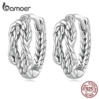 Bamoer 925 Brinco De Prata Nó De Orelha Clipes Moda E Simples Joia Presente Para Meninas