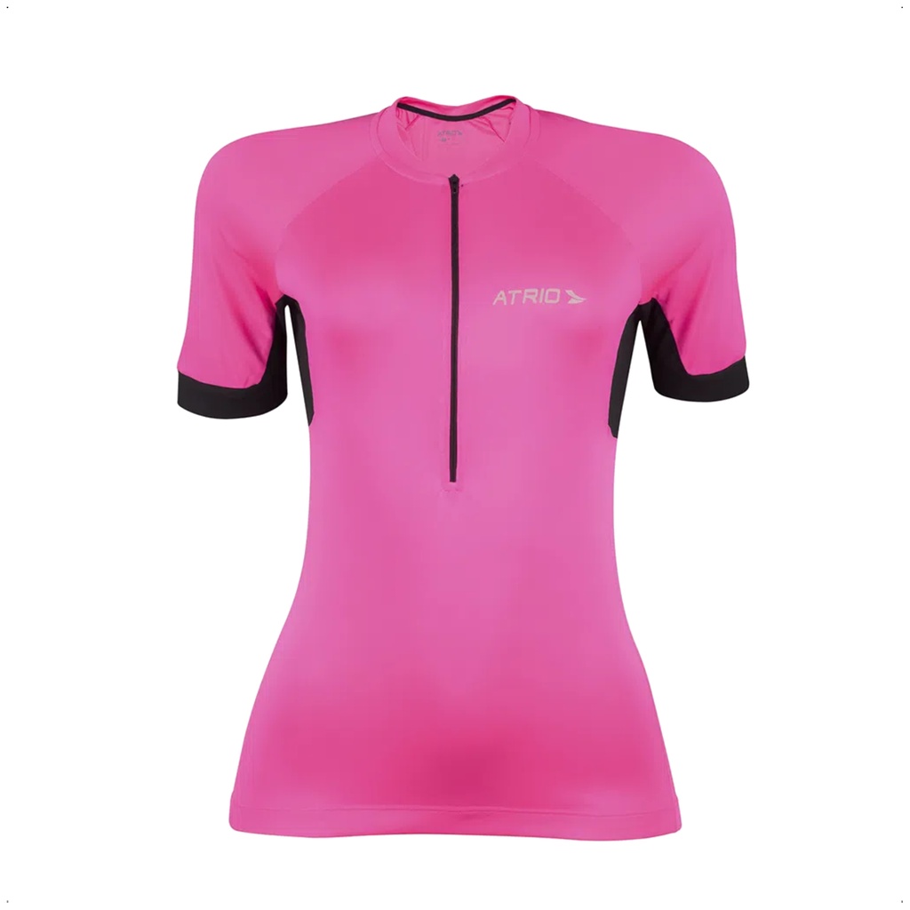 Camisa de Ciclismo Feminino Manga Curta Sport Tamanho P Rosa Proteção UV30+ Confortável Atrio - VB017