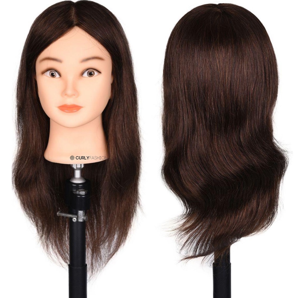 Cabeça De Boneca Profissional Para Treino Cortes E Penteados 100% Natural Cabelo Humano Melhor Qualidade + Suporte
