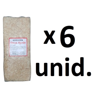 KIT - 06 UNID - Serragem Prensada Peneirada - 900g - Para Gerbils, Ferrets, Chinchila, Hamsters, Porquinho-da-Índia