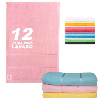 Kit 12 Toalhas Lavabo para Bordar Manicure Pedicure Escolar 29x45cm toalha de mão em Oferta na Shopee
