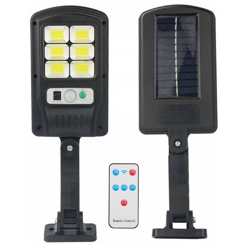 Luminária Solar De Parede Com Haste 48 Leds Cob 90w Com Sensor De