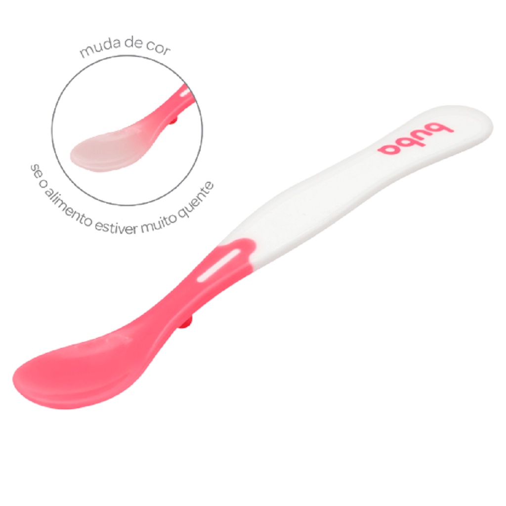 Detalhes do Kit Colheres Termossensível Rosa 11750 - Buba