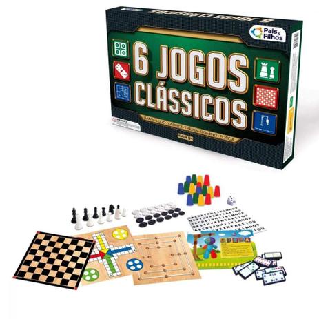 Jogos Clássicos 6 Em 1, Pais E Filhos, Dama, Xadrez