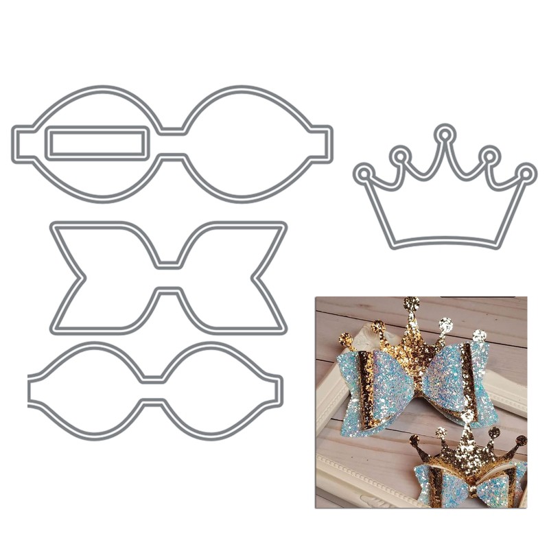 Coroa Clipe Metal Corte Morre Stencil Scrapbooking Álbum Selos Emboss