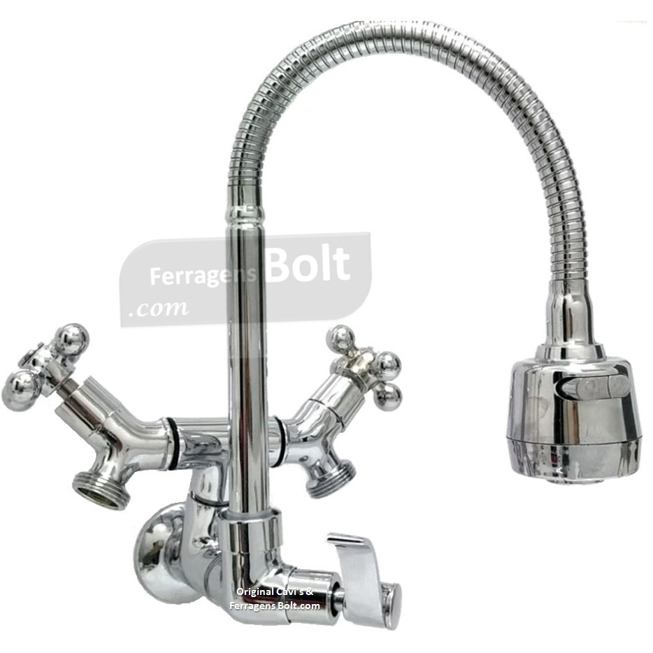 Torneira Bica Flexivel Gourmet Com Saida Dupla Para Maquina (parede)