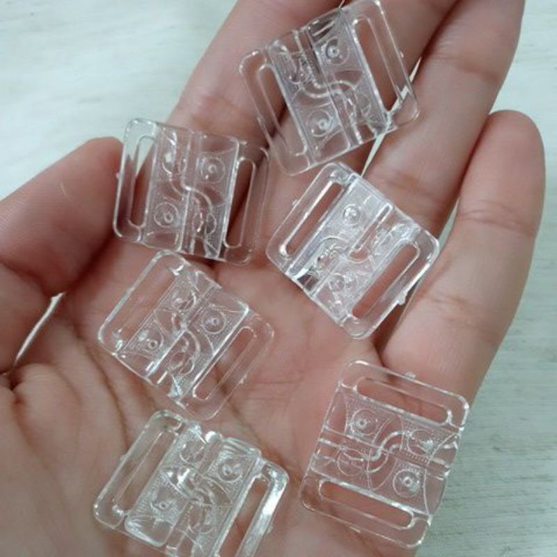 Kit com 10 unidades de Colchete/Regulador Para sutiã Transparente