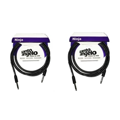 Kit com dois cabos Ninja Santo Angelo 4,57m Violao Guitarra Contra baixo Ukulele Viola
