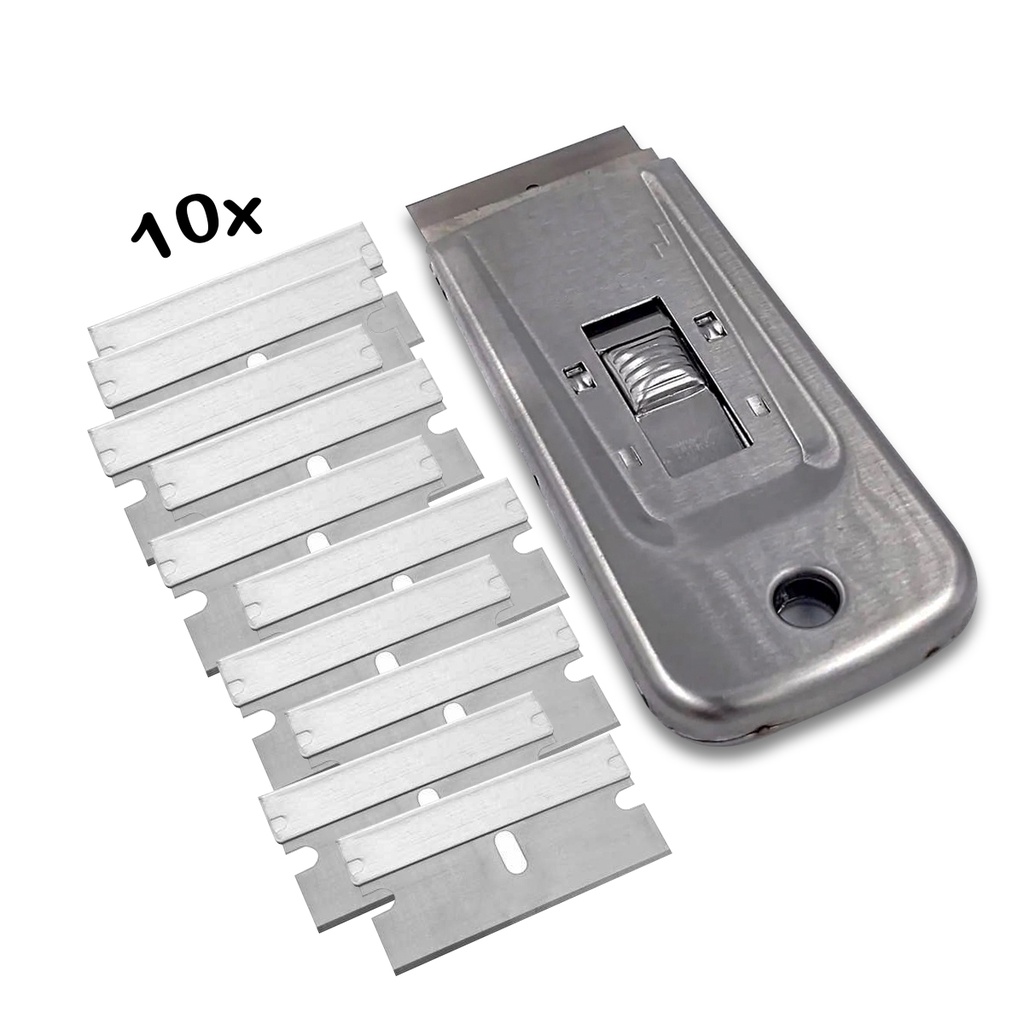 Removedor Raspador de Insufilm Ratinho de Aço Carbono - Com 10 Lâminas de Limpeza em Oferta na Shopee