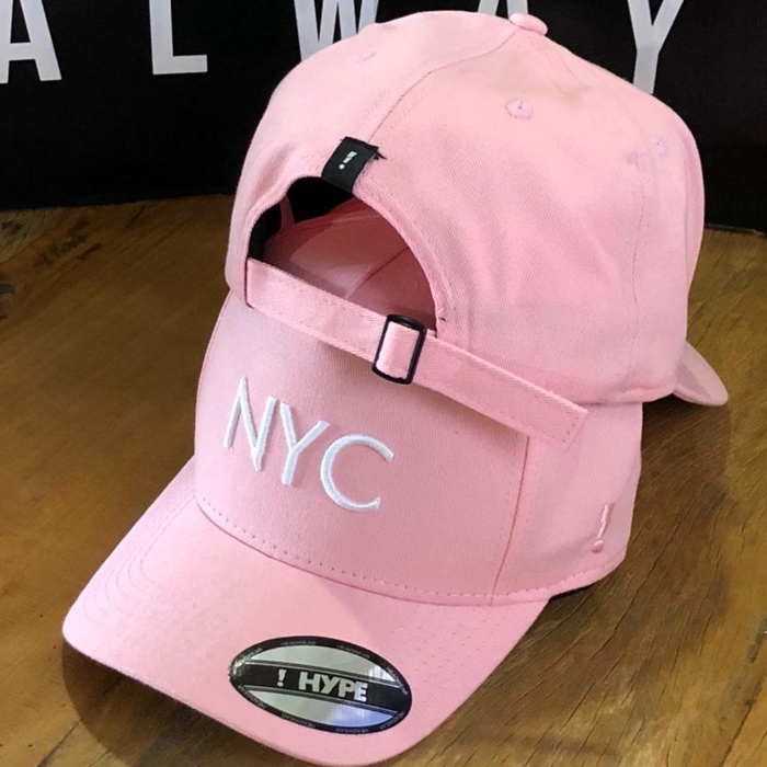 Boné NY strapback NYC fita HYPE premium original new york city rosa