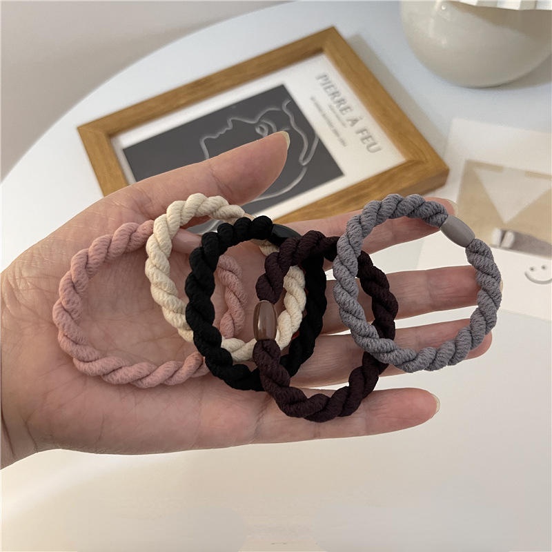 Faixa de Borracha Faixa Fêmea Cabeça de Gravata Mori Estilo Mori Cabeça Trançada Simples Corda de Cabelo Alto Elástico Anel de Verão Caixa de Couro Corda de Cabelo Não Estirpe Acessórios de Cabelo
