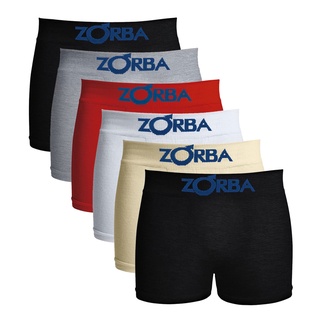 Kit com 6 Cuecas Infantil Boxer sem Costura Algodão Zorba
