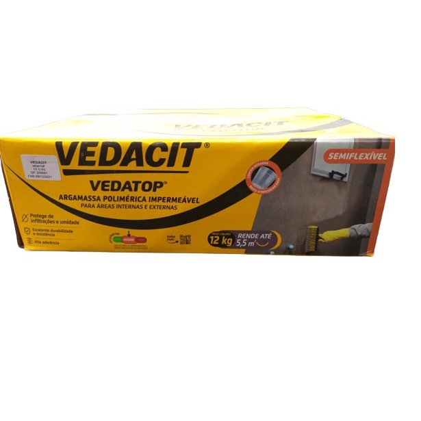 Vedatop Argamassa Impermeabilizante Eliminacão de Umidade Otto Baumgart 12kg