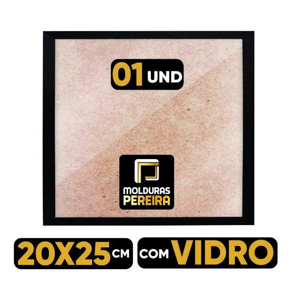 Moldura 20x25 cm COM VIDRO - Quadro 25x250 cm em Oferta na Shopee