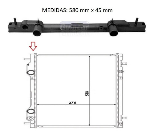 Caixa Radiador Marea Brava 2.0 1.8 16v 99/.. Superior 4,5