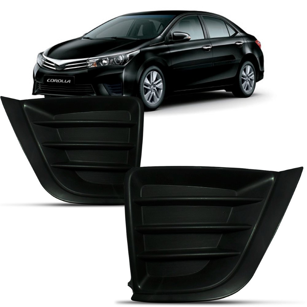 Moldura Farol Milha Corolla 2015 2016 2017 Preta Sem Furo em Oferta na Shopee