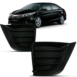 Moldura Farol Milha Corolla 2015 2016 2017 Preta Sem Furo