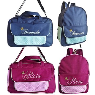 Kit Bolsa de Bebê Personalizadas com nome Bordado, Maternidade, Menina. Enxoval Mochila 2pçs
