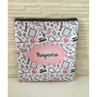 Porta Jaleco Personalizado Em Nylon 600 Coloque Seu Nome Ou Profissão Medicina Enfermagem
