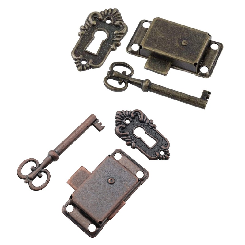 Antique Iron Drawer Locks Decorative Furniture Locks with for Household em Oferta na Shopee