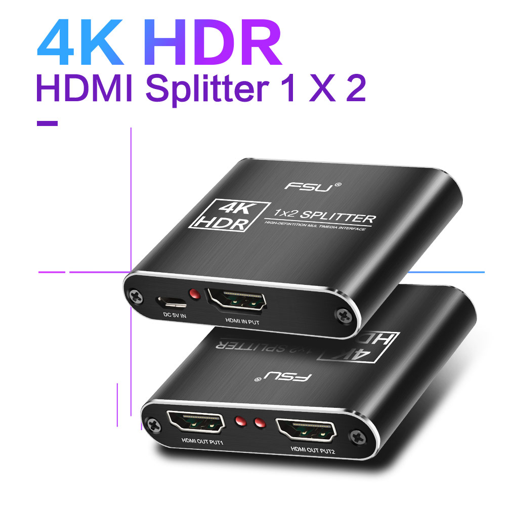 FSU HDCP 4K HDMI Splitter 1 In 2 Out Full HD Video HDMI Adapter 1X2