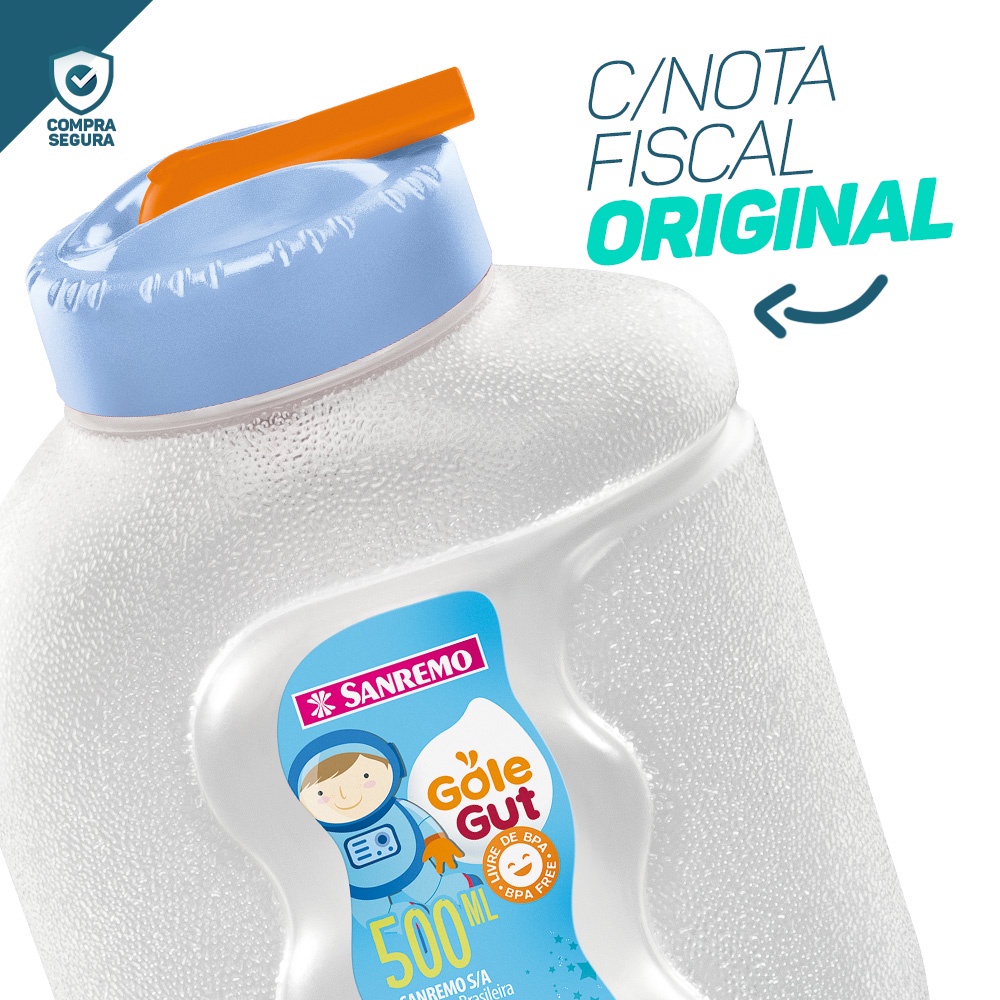 Garrafa Gole Gut 500ml Para Agua Suco P/ Geladeira Livre Bpa