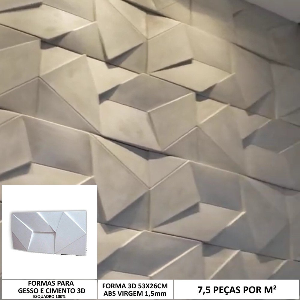 Forma 3d Gesso Escalena 52x25cm Abs Molde Para Produção de Peças de Gesso/cimento 3d IN618