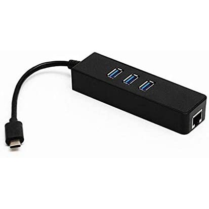 HUB com 3 Portas USB tipo-C e 1 porta RJ45 10/100MBPS / ADAPTADOR CONVERSOR / USB-C / TIPO-C / TYPE-C / USB 3.0