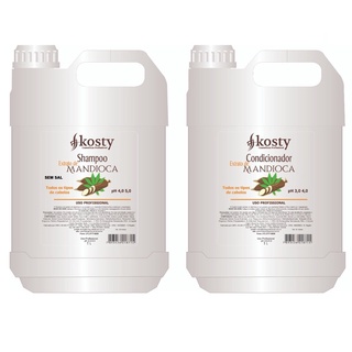 Kit Condicionador e Shampoo Mandioca Lavatório 5 Litros Kosty Ultra Hidratante