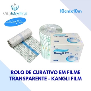 Curativo Transparente 10x10 tipo Rolo TegaDerme Filme Kangli Film Original.