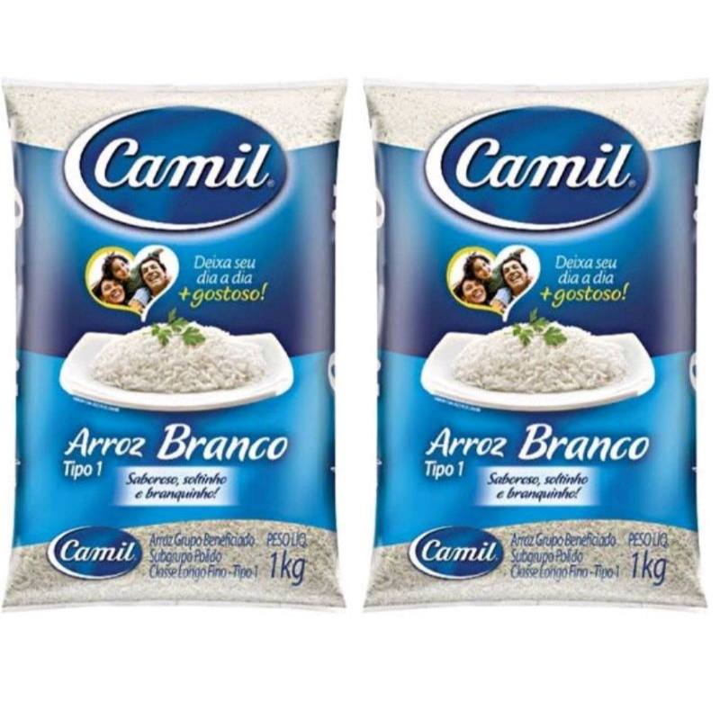 Kit Com 2 Pacotes De Arroz Camil 1kg | Shopee Brasil