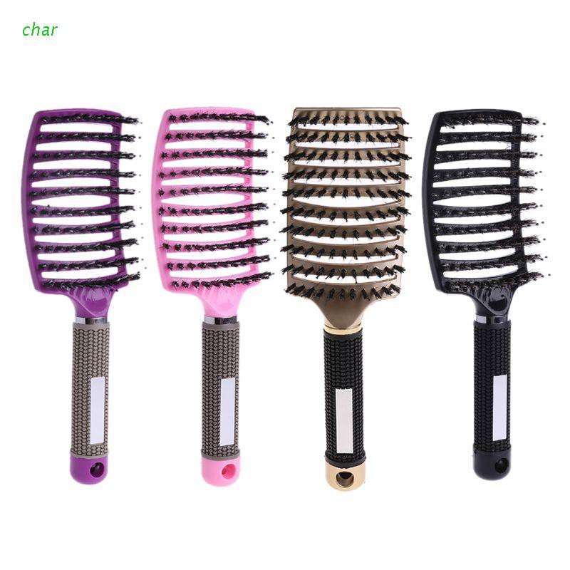 char Salon Professional Bristle & Nylon Hairbrush Scalp Massage Comb Wet Hair  Brush | Shopee Brasil