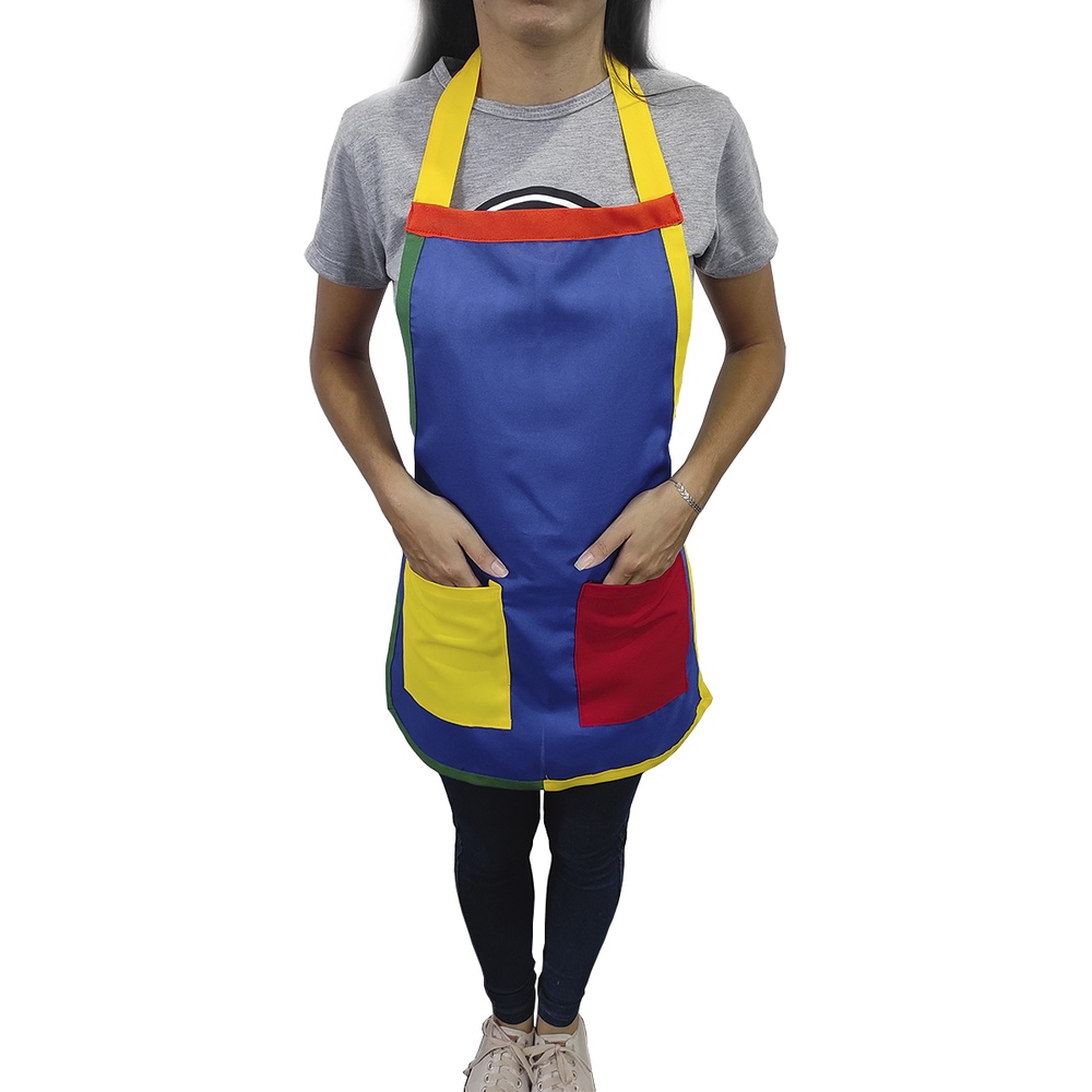 Uniforme Avental Colorido para Professor Monitor Infantil - Buffet Infantil Recreação - Educação Infantil
