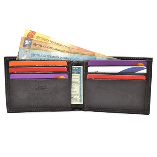 carteira slim 100% couro legítimo bovino