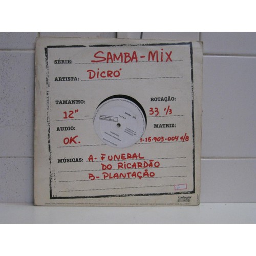 Samba Mix - Dicró - Funeral Do Ricardão - Platação Lp Single