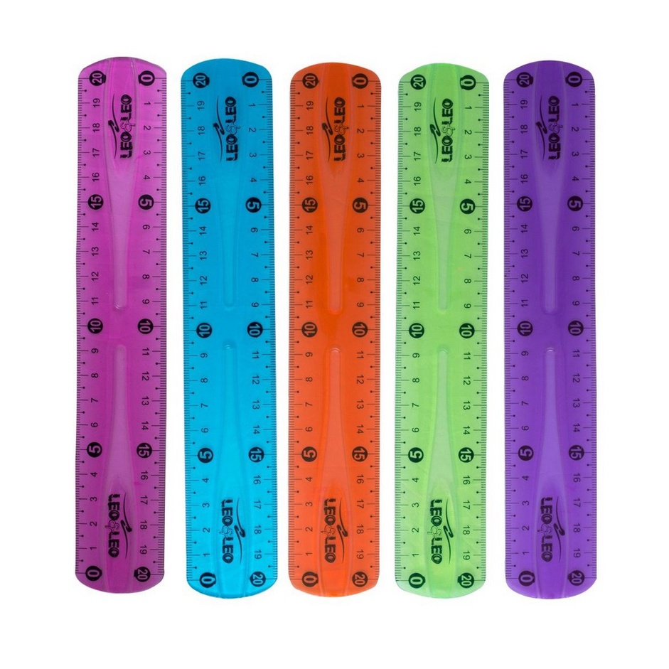 Régua Flexível Colorida 20cm Leo&Leo Papelaria Material Papelaria Material Escolar