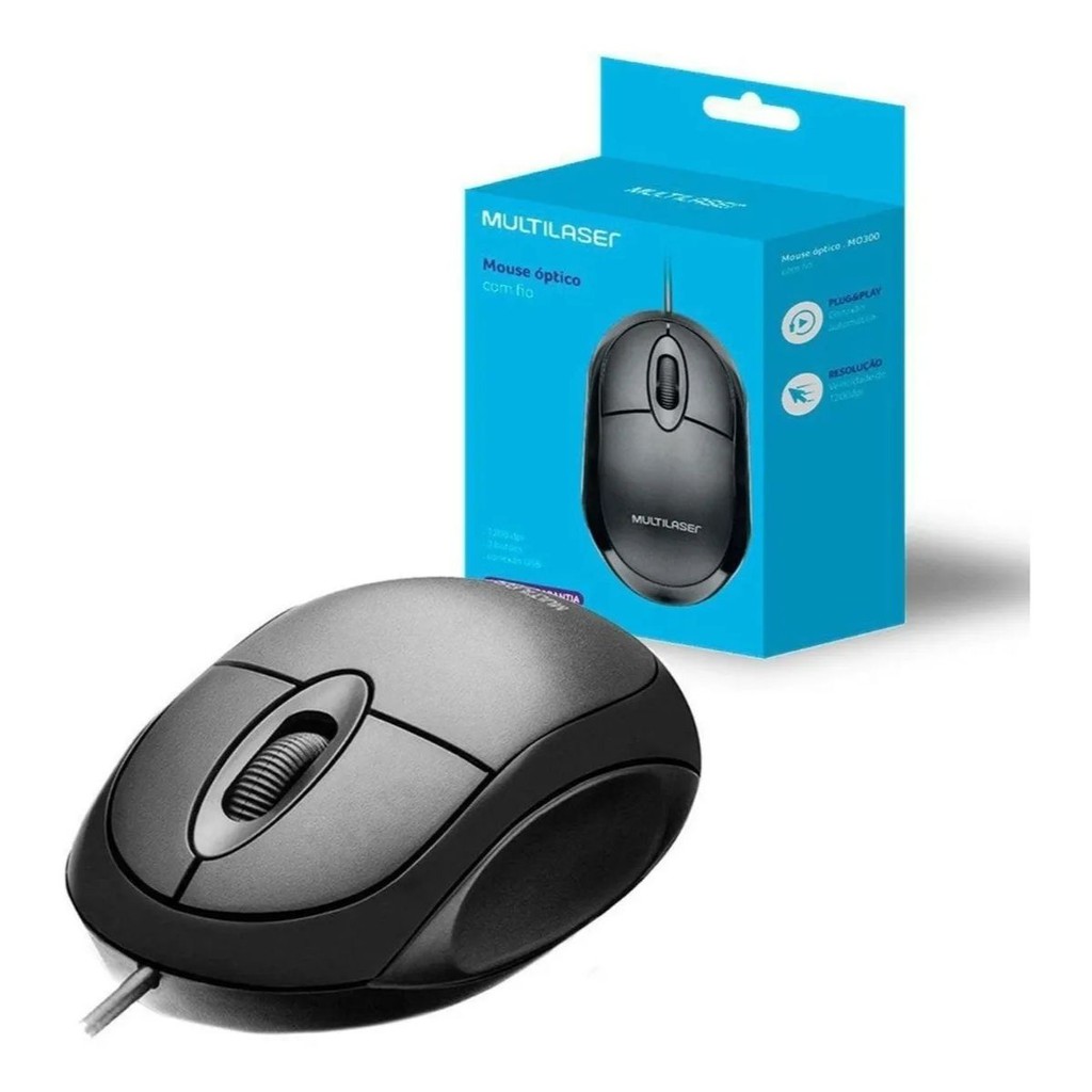 Mouse Com Fio Usb Barato Notebook Computador Pc Multilaser