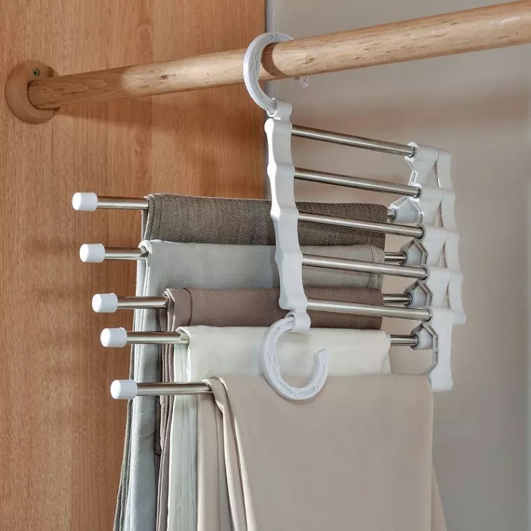 Cabide Para Calças Multiuso Inox Dobrável portátil Para Saias Blusas Bermudas Cabide de Metal