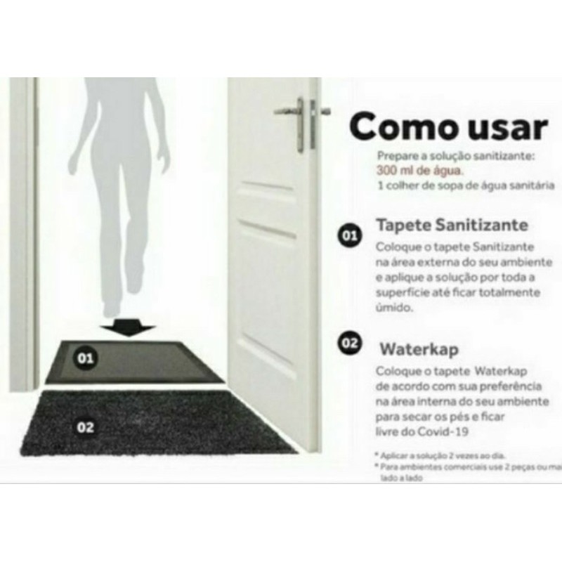 Tapete 60x40 Sanitizante + Secante Kit. Para porta..