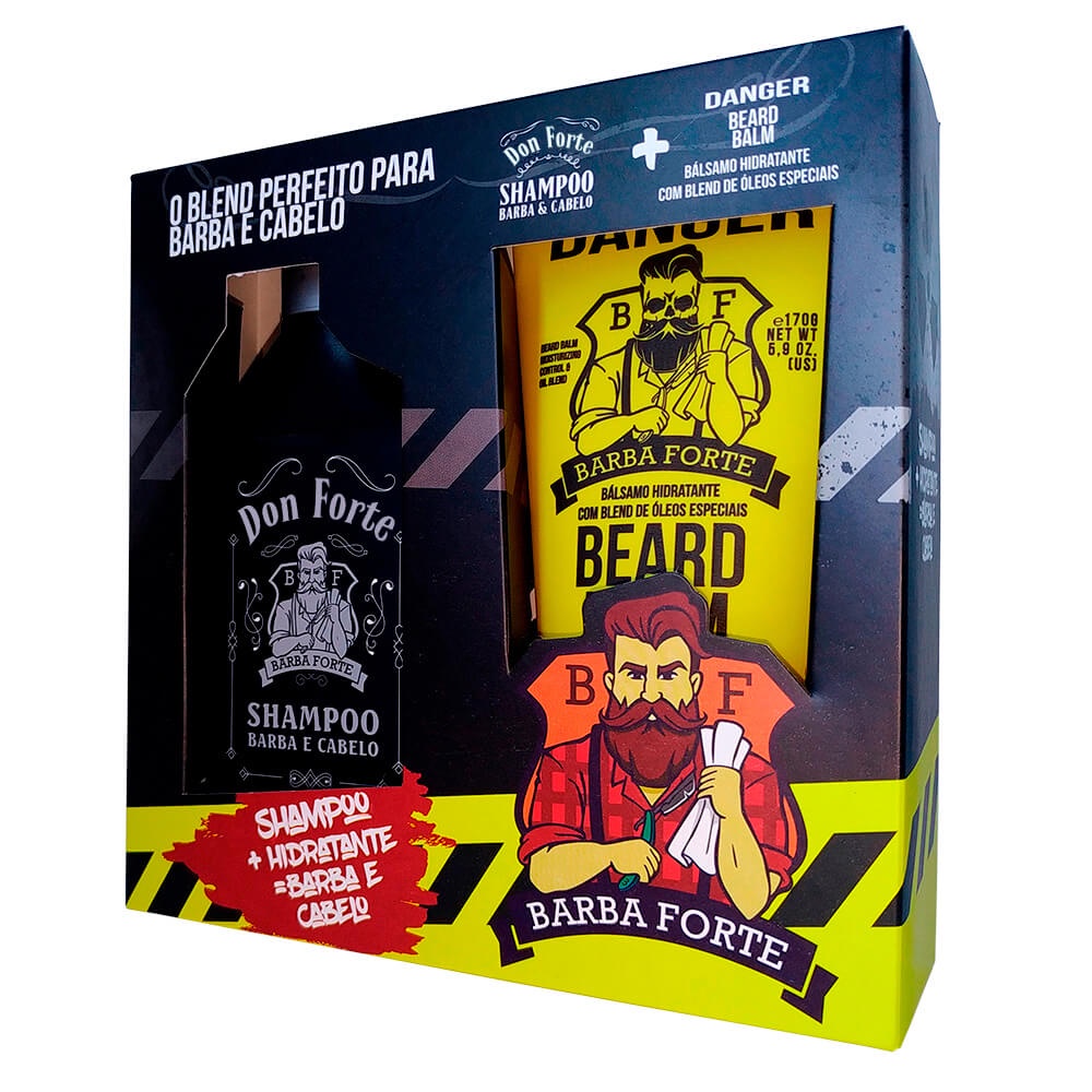 Combo Shampoo Barba e Cabelo Don Forte + Beard Balm Danger Barba Forte