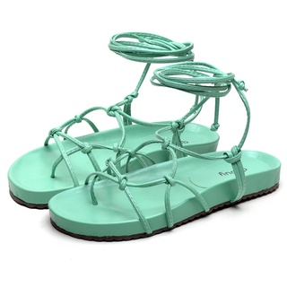 Sandália Rasteirinha Dubuy Feminina Papete Flatform Verde Aisha 2040FG