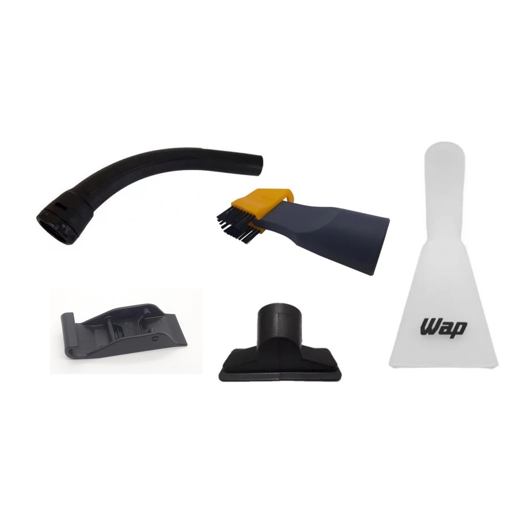 KIT BICO ESCOVA ARTICULADO + BOCAL TRANSPARENTE + FECHO + BICO RETANGULAR PEQUENO + BICO CURVO WAP GTW20 GTW 20 INOX
