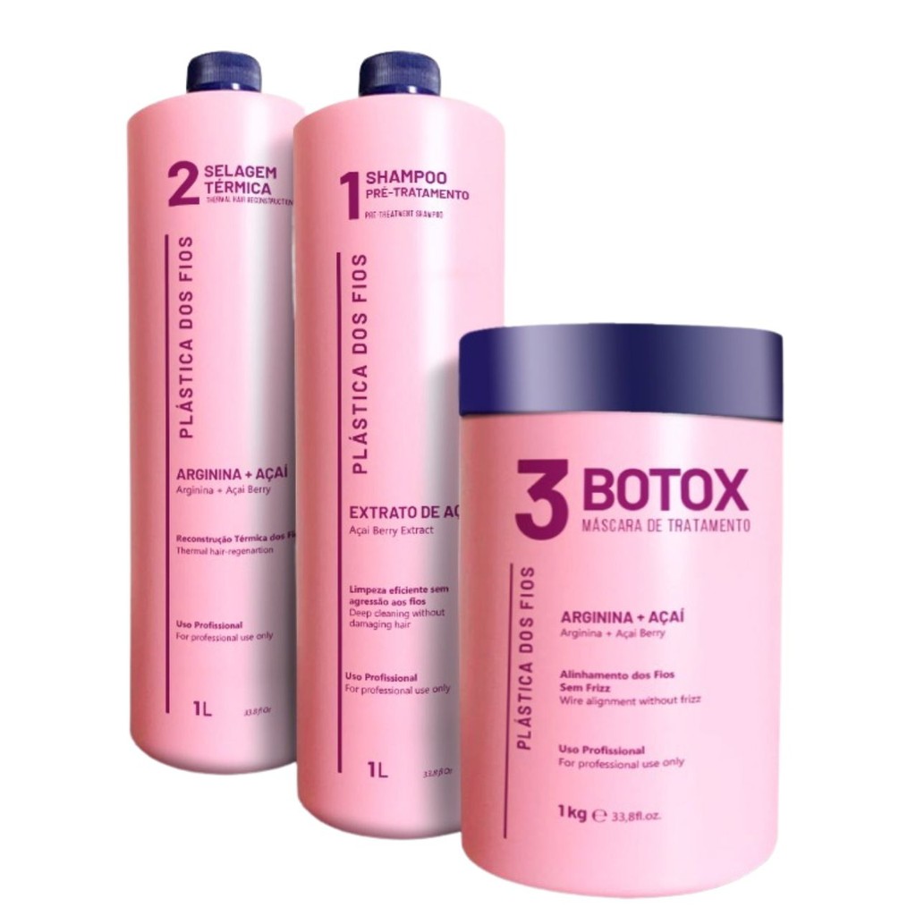 Kit Shampoo PréTratamento + Selagem Térmica + Botox