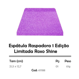 Espátula RASPADORA Nº1 ROXO C/ GLÍTER Shine Blue Star para manuseio de pastas e massas de bolo em Oferta na Shopee